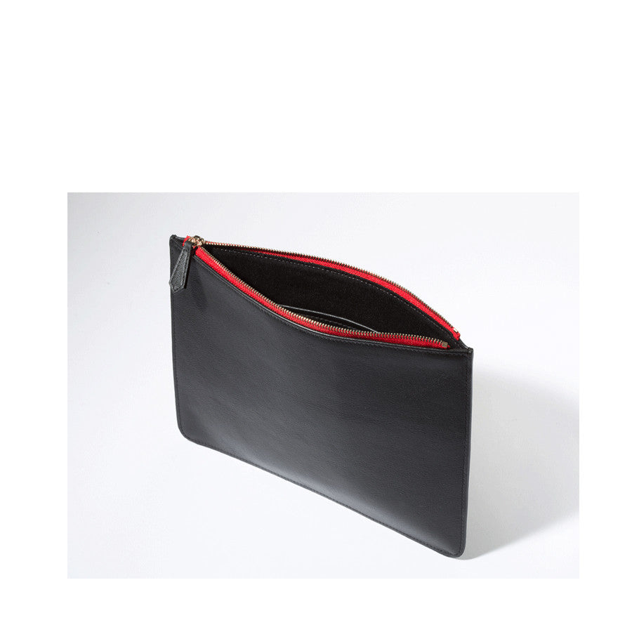 iPad Case Leather Clutch Bag Black Evening Purse