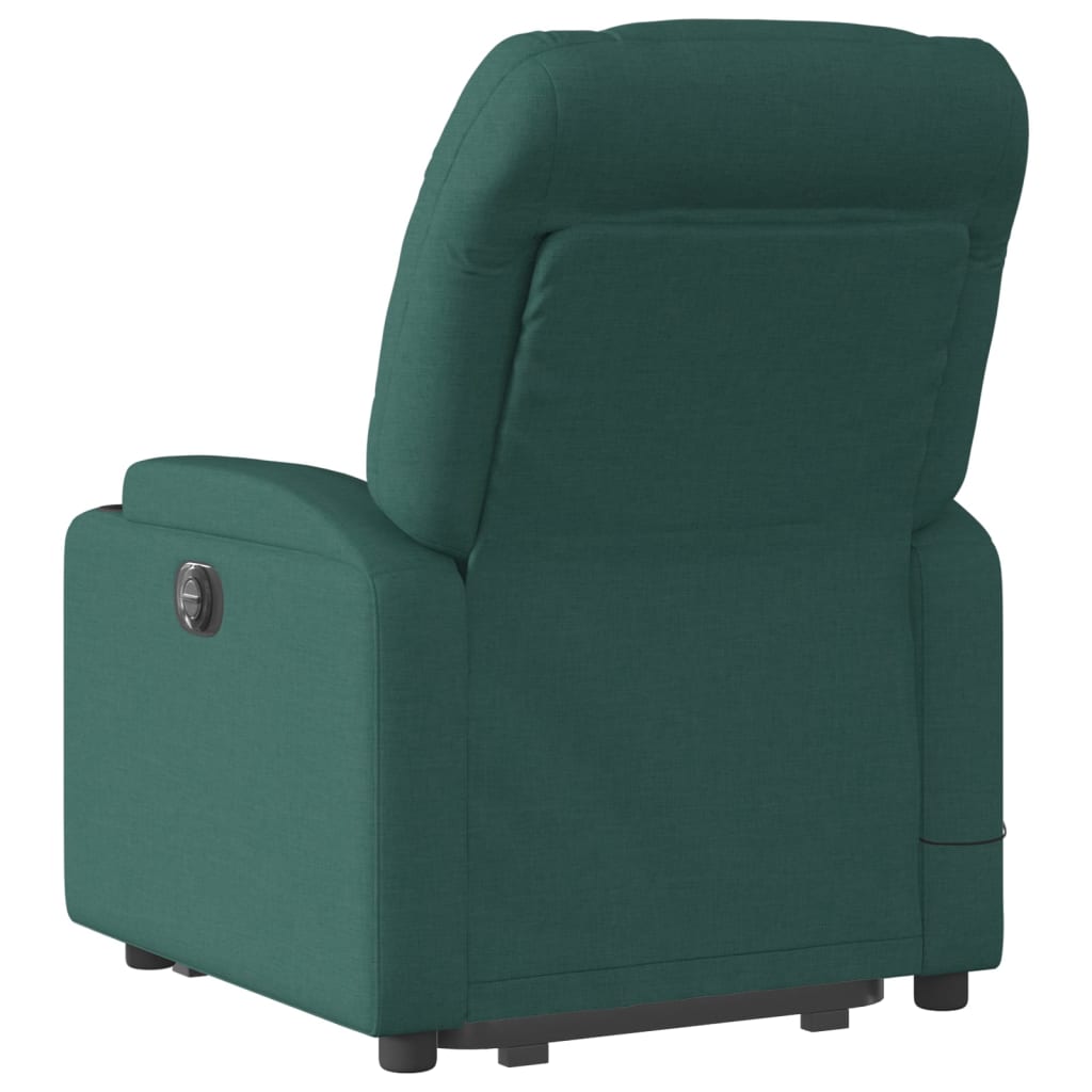 vidaXL Electric Stand up Massage Recliner Chair Dark Green Fabric