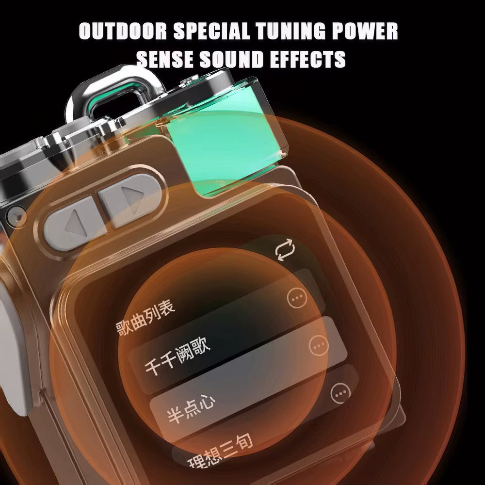 Experience High-Quality Sound with Our Bluetooth-Compatible Wireless Portable Speaker - Metal Mechanical Design with RGB LED Display