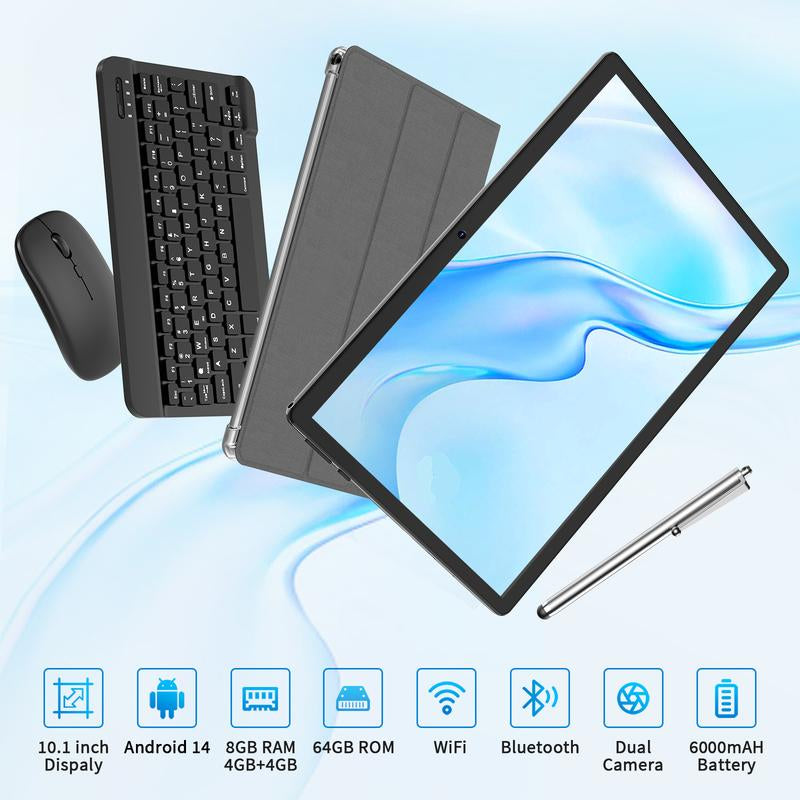 Unleash Creativity with the Relndoo 10.1 Inch Android Tablet - Complete 5-in-1 Bundle with Keyboard, Mouse, Stylus, and Case for Ultimate Flexibility!